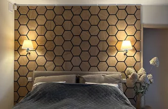 Natural Oak Hexagon Acoustic Panels